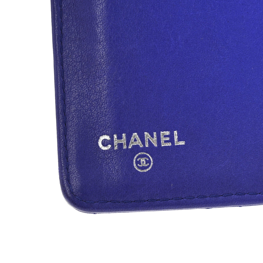 Chanel Calfskin Stitched Fancy CC Yen Wallet Blue Image 6