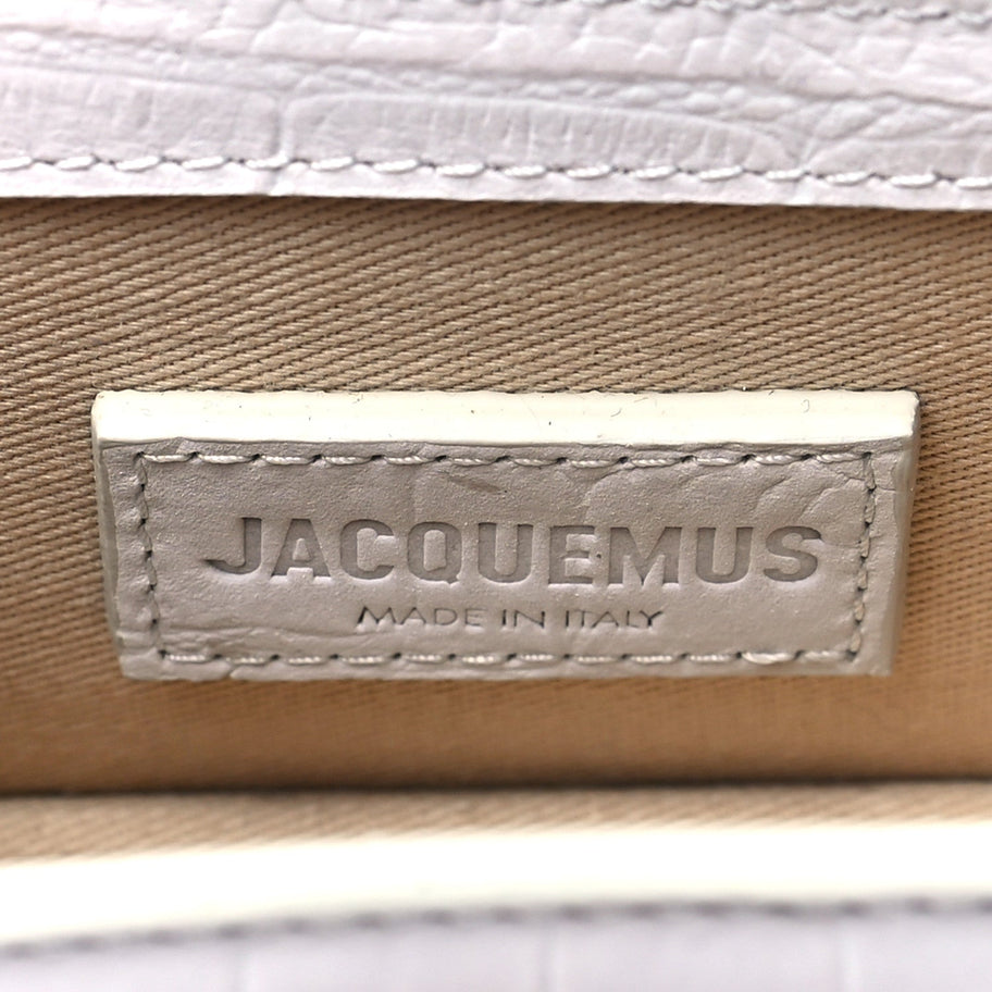 Jacquemus Suede Crocodile Embossed Le Chiquito Grey Image 6