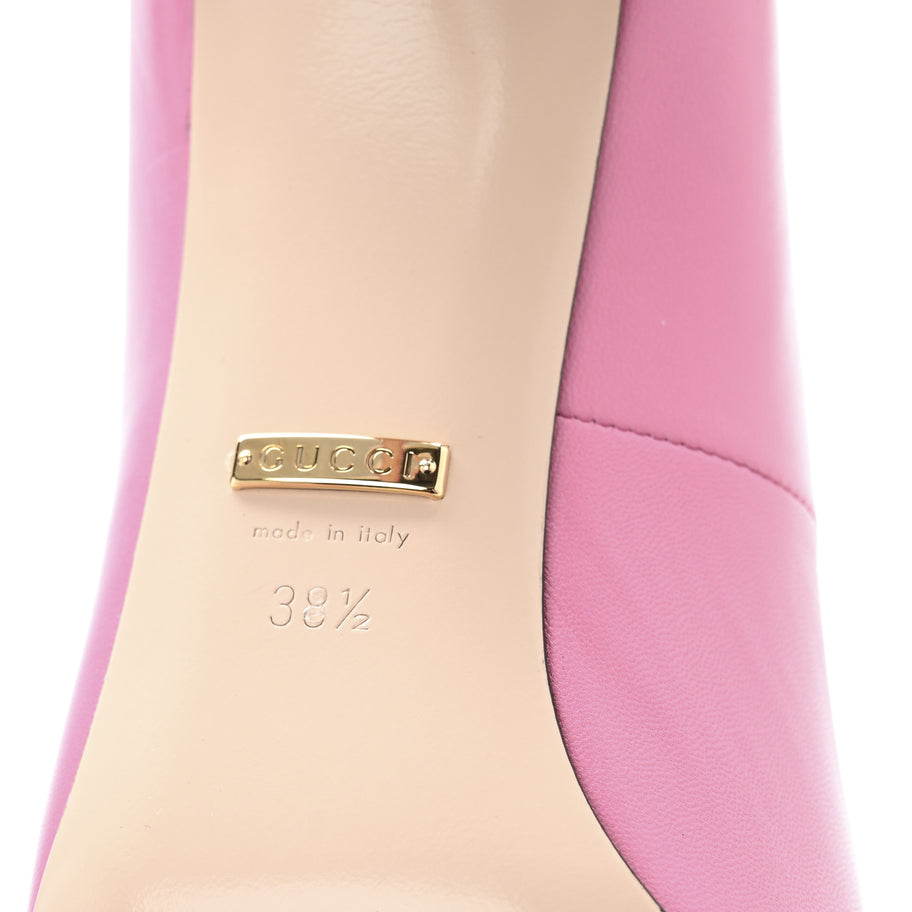 Gucci Malaga Kid GG Split Back Pumps 38.5 Pink Tropical Flower Image 7