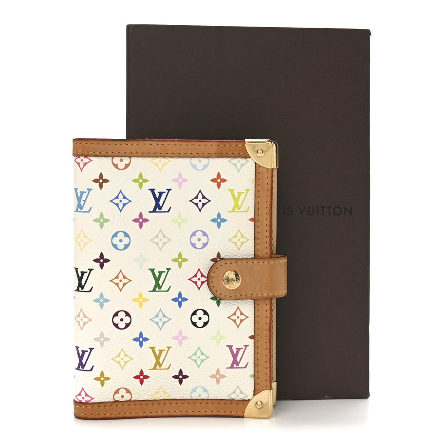 Louis Vuitton Monogram Multicolor Small Ring Agenda Cover White Image 7