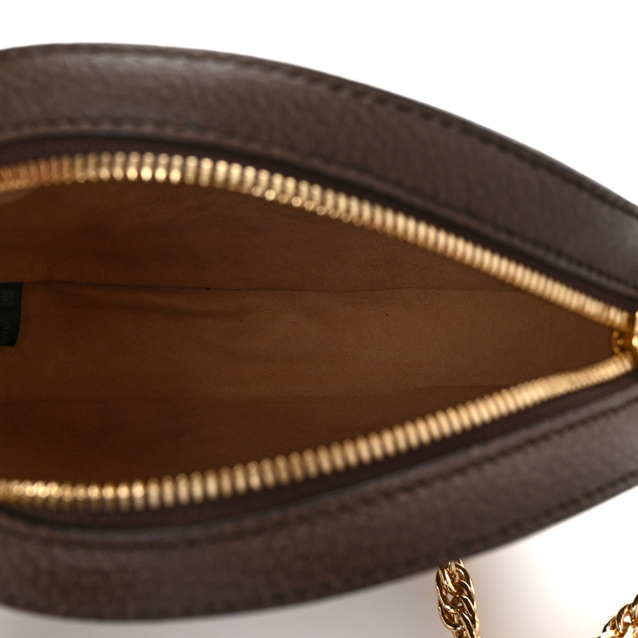 Gucci GG Supreme Monogram Web Mini Ophidia Round Shoulder Bag Brown Image 5