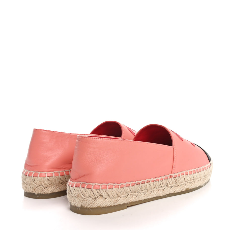 Chanel Lambskin CC Espadrilles 39 Pink Red Black Image 5