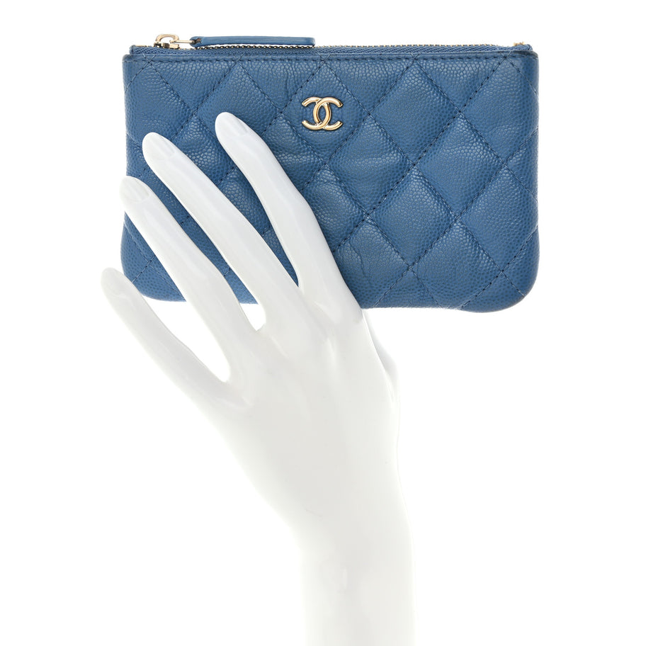 Chanel Caviar Quilted Small Pouch Blue Image 2