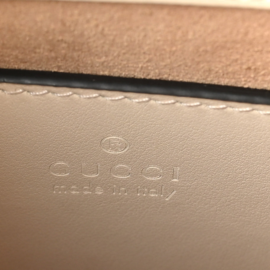 Gucci Calfskin Matelasse Chevron Mini GG Marmont Tote Mystic White Image 6