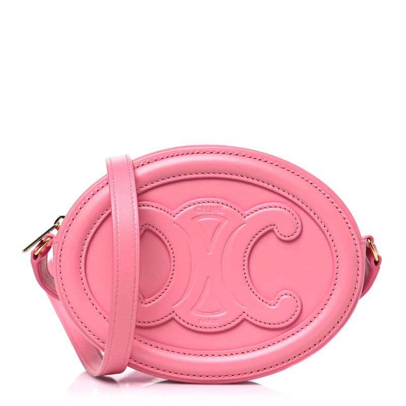  Celine Smooth Calfskin Cuir Triomphe Oval Purse Crossbody Lipstick