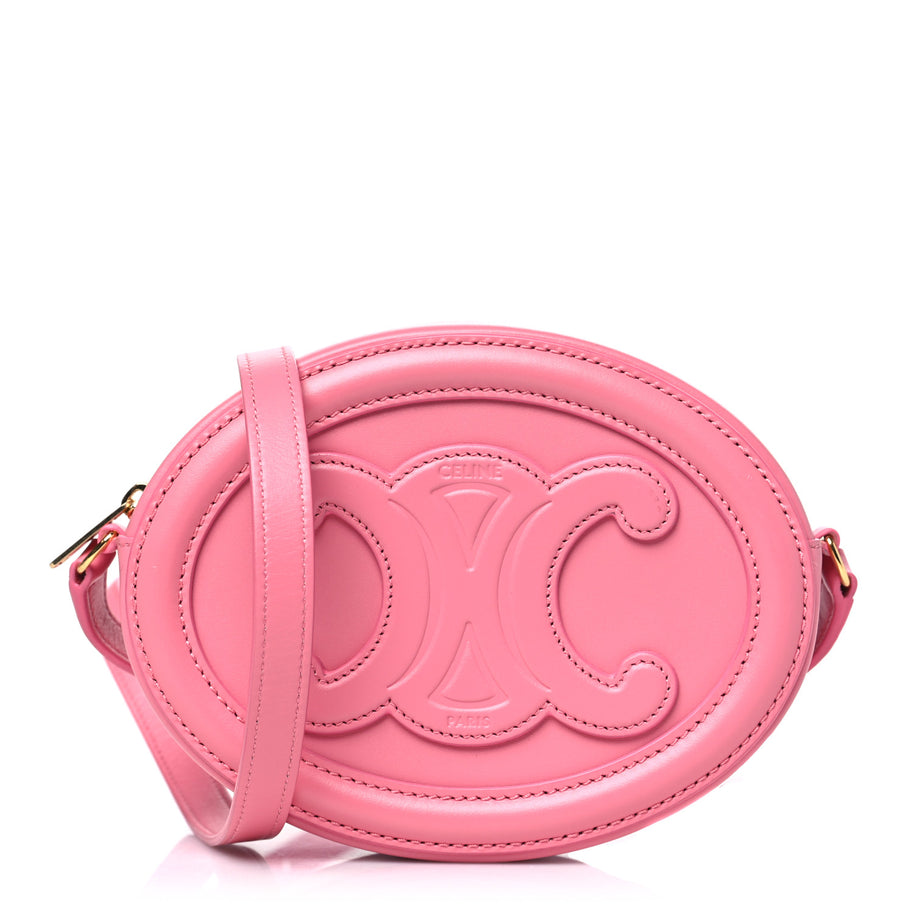 Celine Smooth Calfskin Cuir Triomphe Oval Purse Crossbody Lipstick Image 1