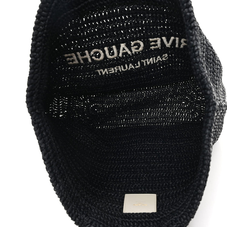 Saint Laurent Raffia Rive Gauche Tote Black Image 5