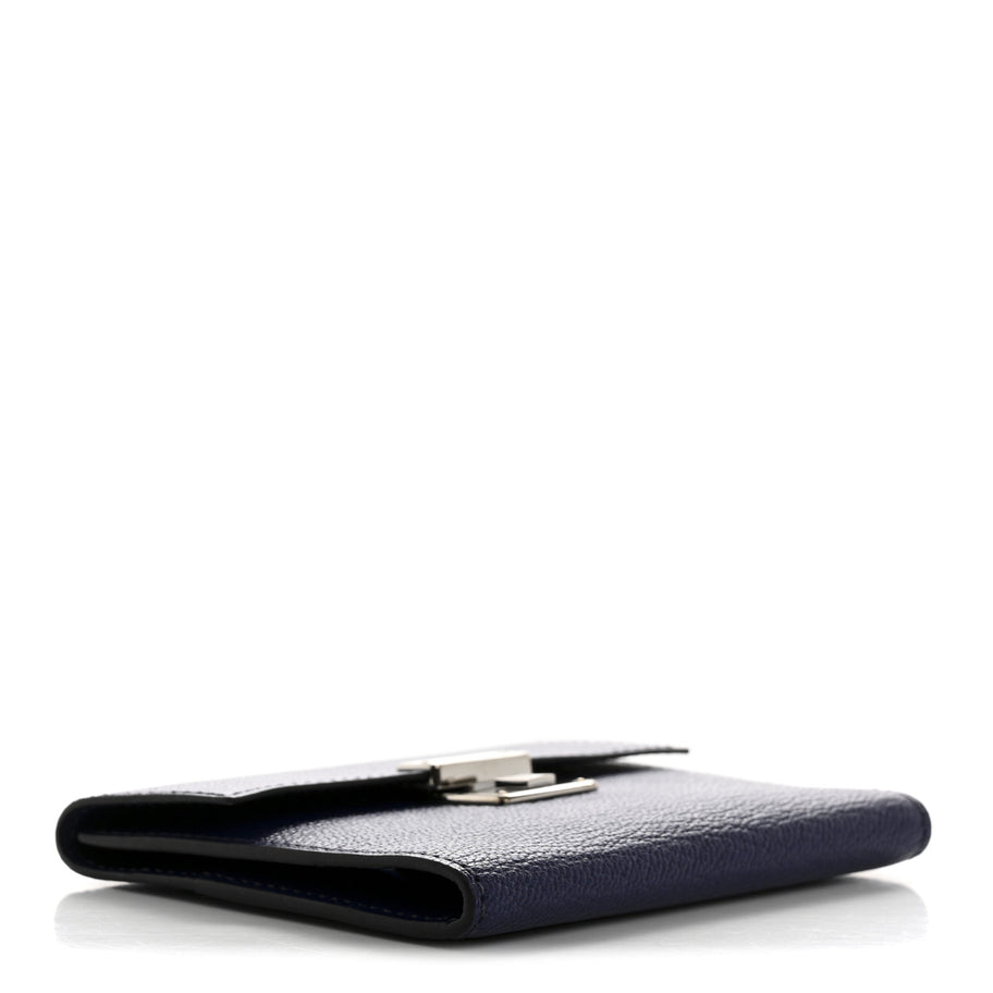 Hermes Chevre Mysore Mini Clic Card Holder Bleu Encre Image 4