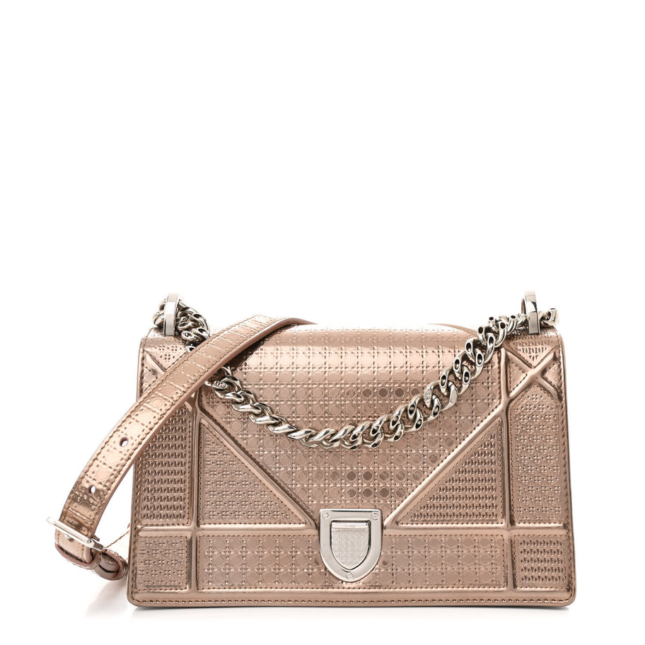 Christian Dior Patent Micro-Cannage Small Diorama Flap Bag Hyper Pink Image 1
