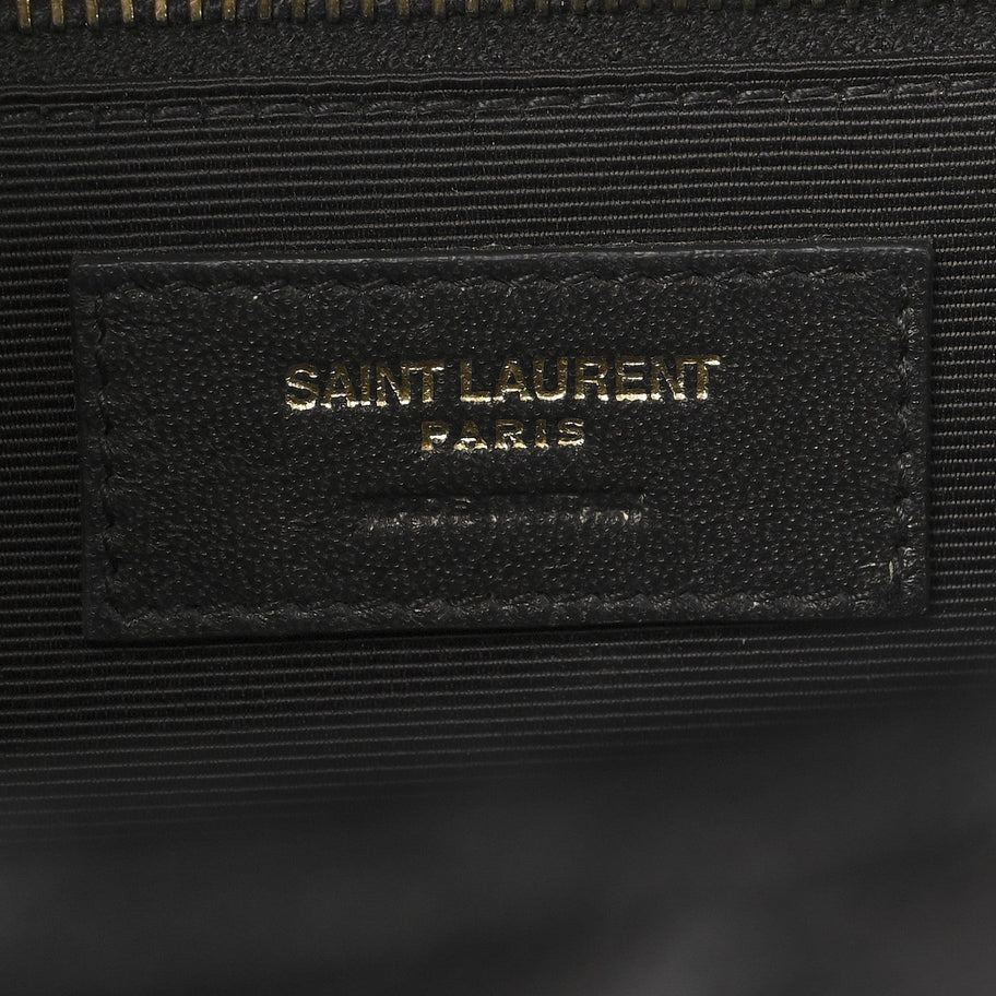 Saint Laurent Grain De Poudre Textured Mixed Matelasse Large Triquilt Monogram Satchel Black Image 6
