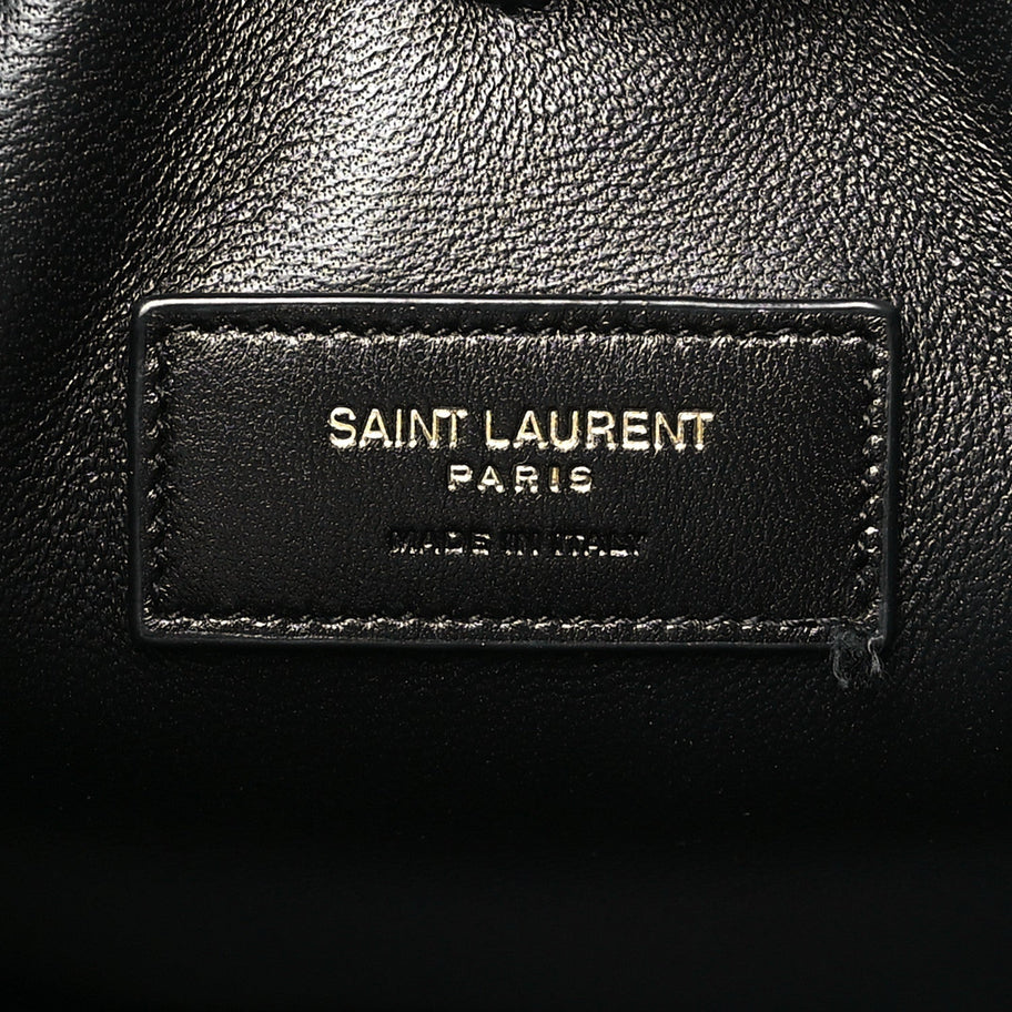 Saint Laurent Patent Calfskin Rendez-Vous Hobo Black Image 7