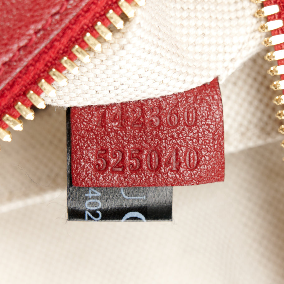 Gucci Sakai Be Green Calfskin Diagonal Stitched Small Blondie Shoulder Bag Rosso Image 7