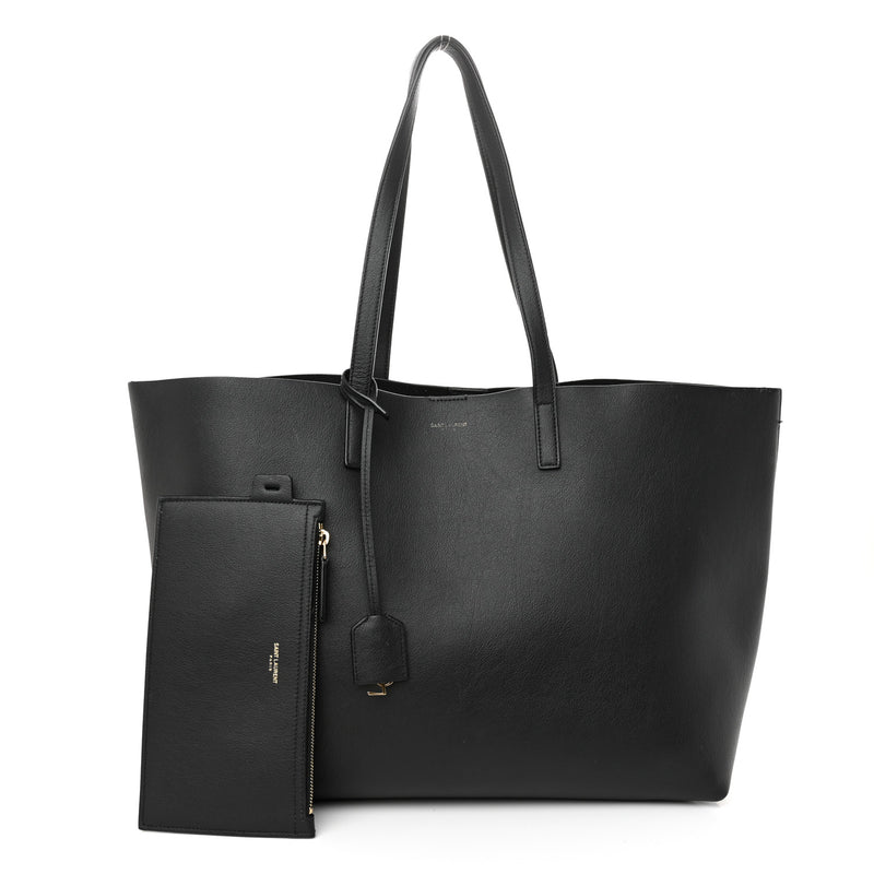  Saint Laurent Calfskin Large Shopping Tote Black