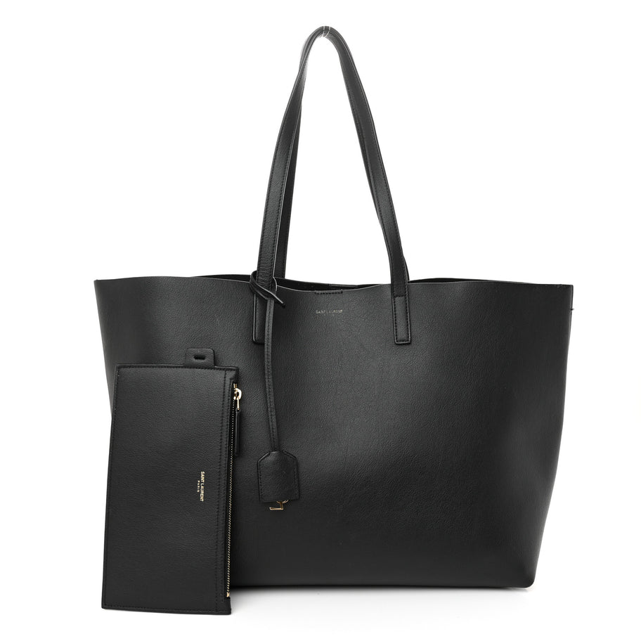Saint Laurent Calfskin Large Shopping Tote Black Image 1