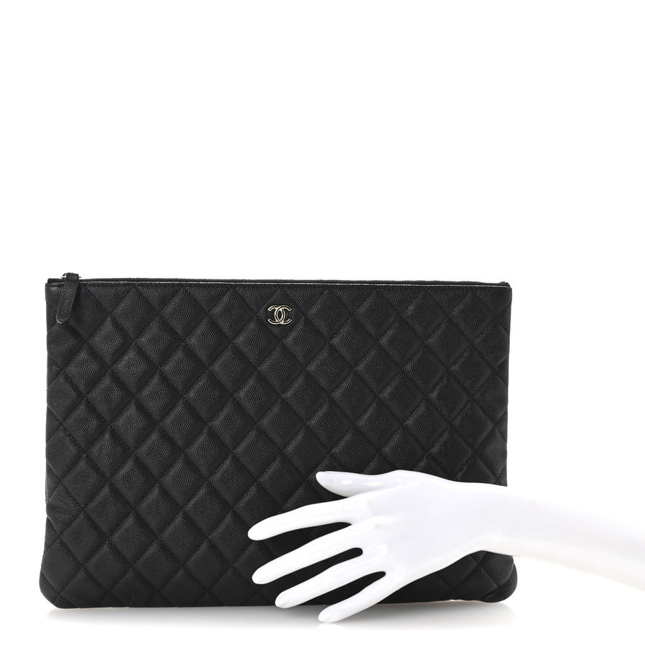 Chanel Caviar Quilted Large Cosmetic Case Black Image 2
