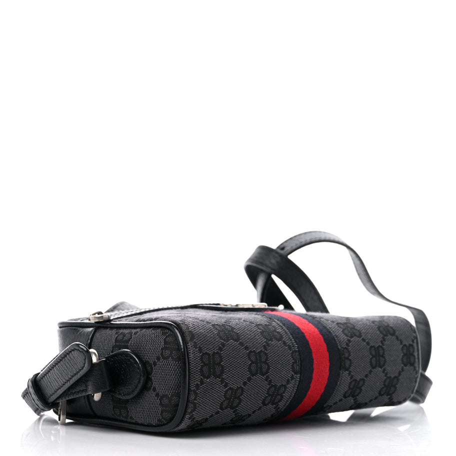 Gucci X BALENCIAGA BB Monogram Web Mini Ophidia Shoulder Bag Black Image 4
