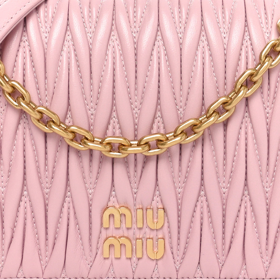 Miu Miu Nappa Matelasse Mini Chain Bag Alabastro Image 7