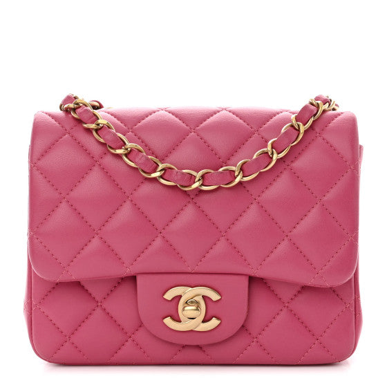 Chanel Lambskin Quilted Mini Square Flap Pink Image 1