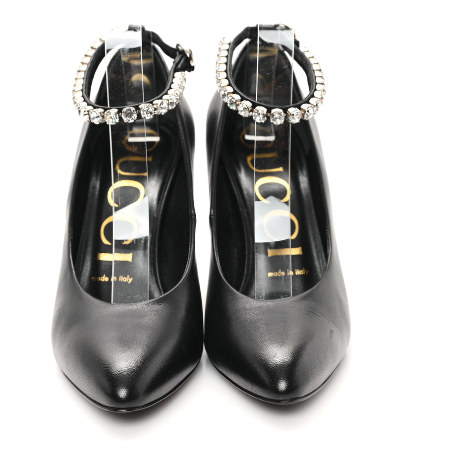 Gucci Malaga Kid Crystal Pumps 37 Black Image 3