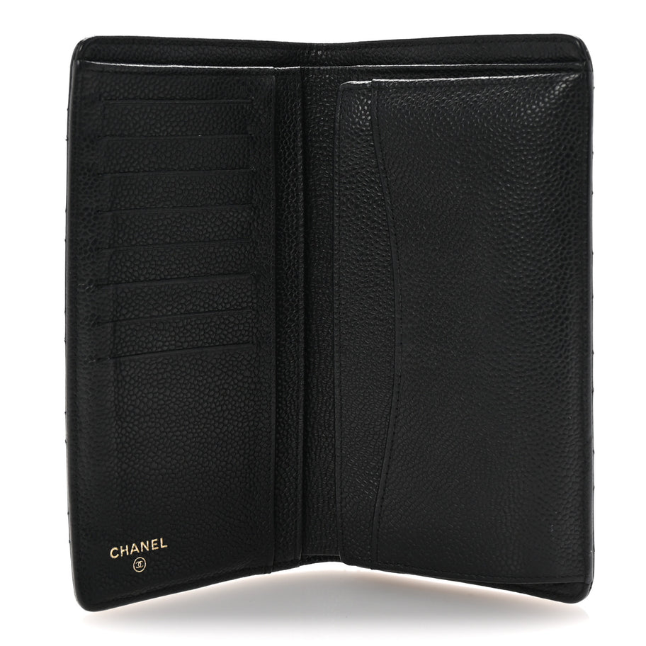 Chanel Caviar Quilted Yen Wallet Black Image 5