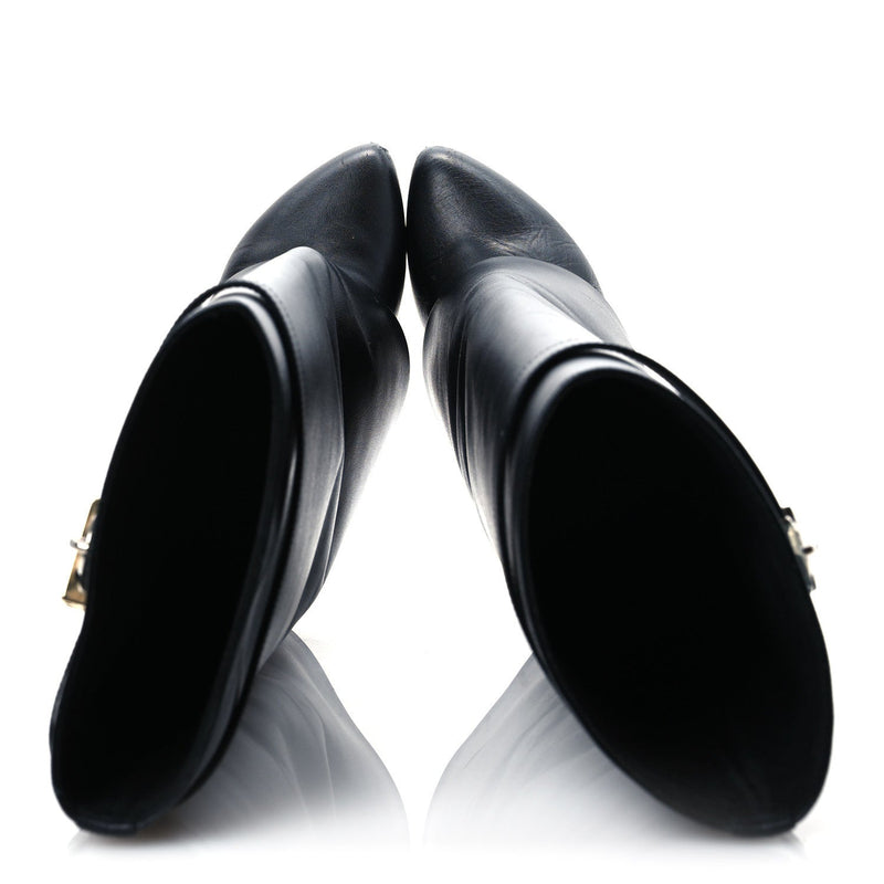  Givenchy Calfskin Shark Lock Pant Boots 38.5 Black