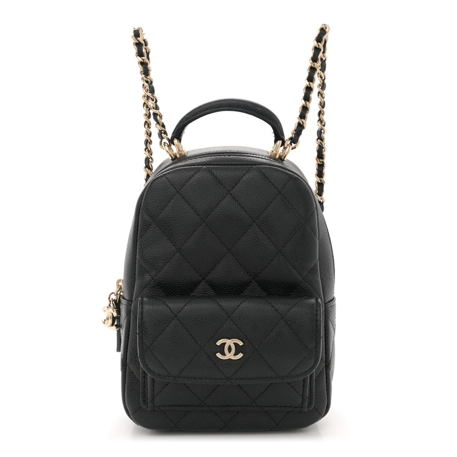 Chanel Caviar Quilted CC Mini Classic Backpack Black Image 1