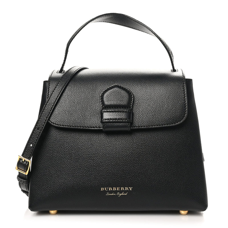  Burberry Derby Calfskin House Check Small Camberley Black