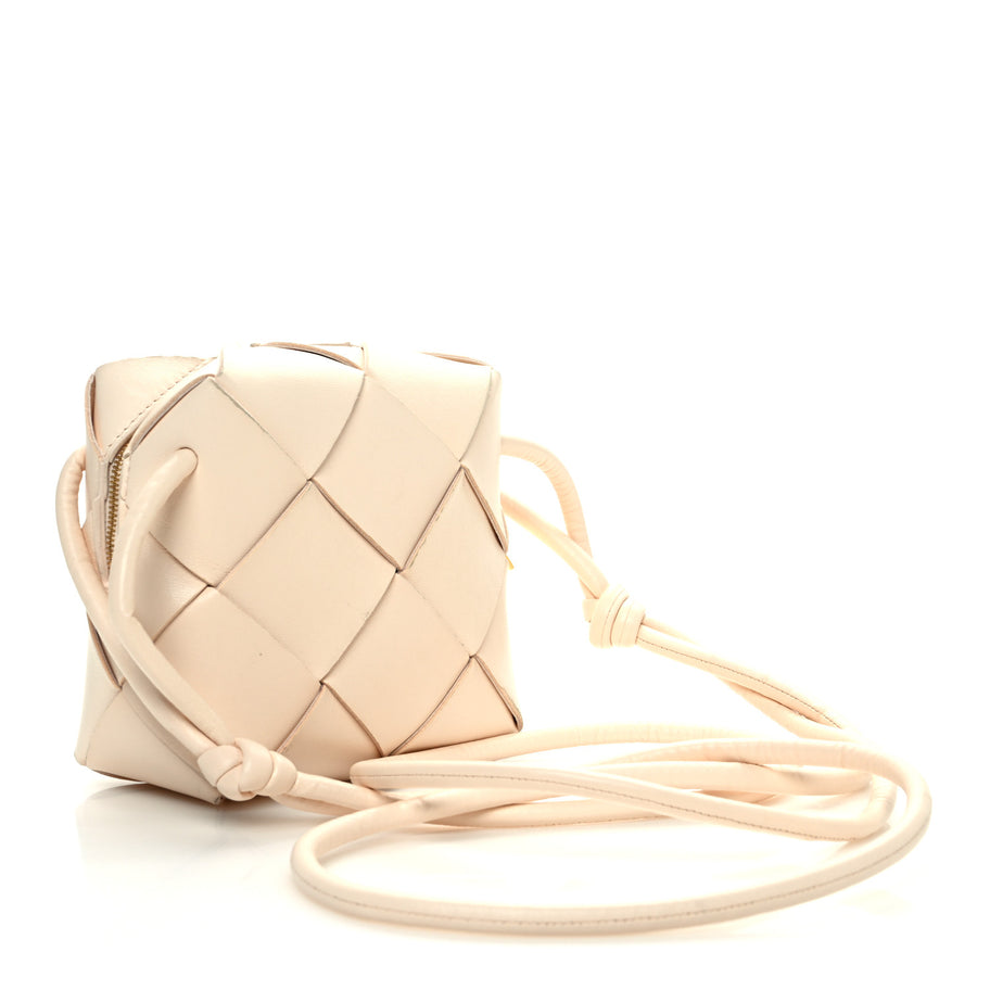 Bottega Veneta Lambskin Maxi Intrecciato Mini Cassette Camera Bag Macaroon Image 3