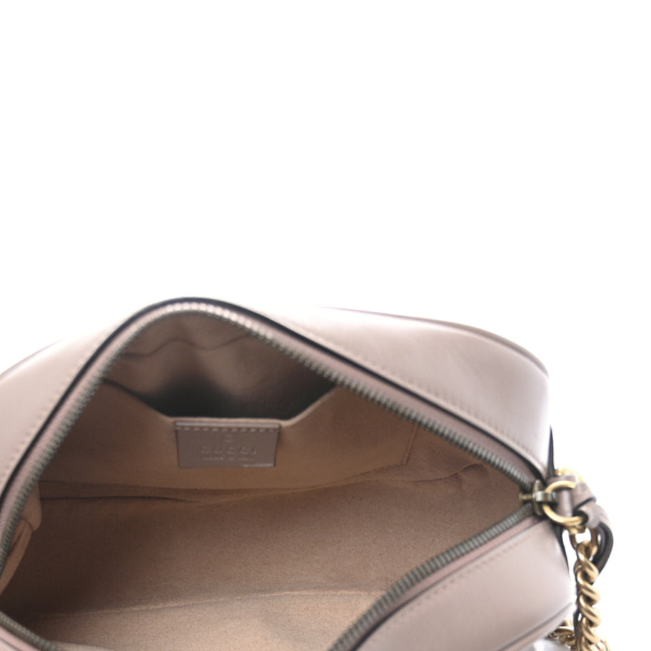 Gucci Calfskin Matelasse Small GG Marmont Chain Shoulder Bag Porcelain Rose Image 5