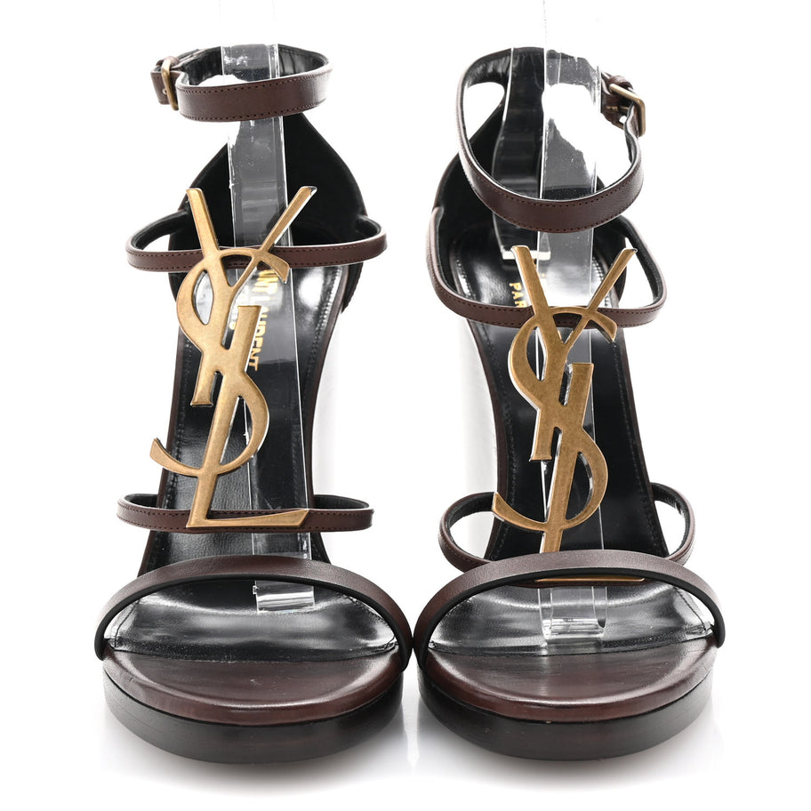 Saint Laurent Calfskin Cassandra 105 Wedges 40 Moro Image 3