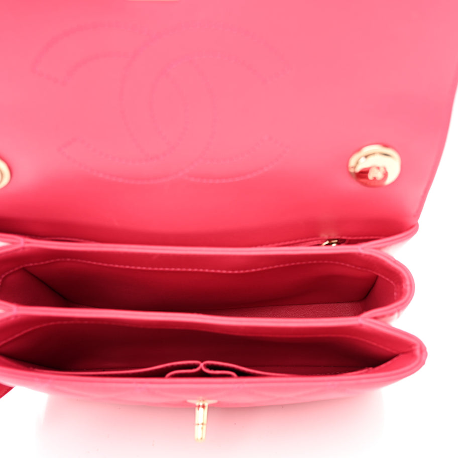 Chanel Lambskin Quilted Small Trendy CC Flap Dual Handle Bag Dark Pink Image 5