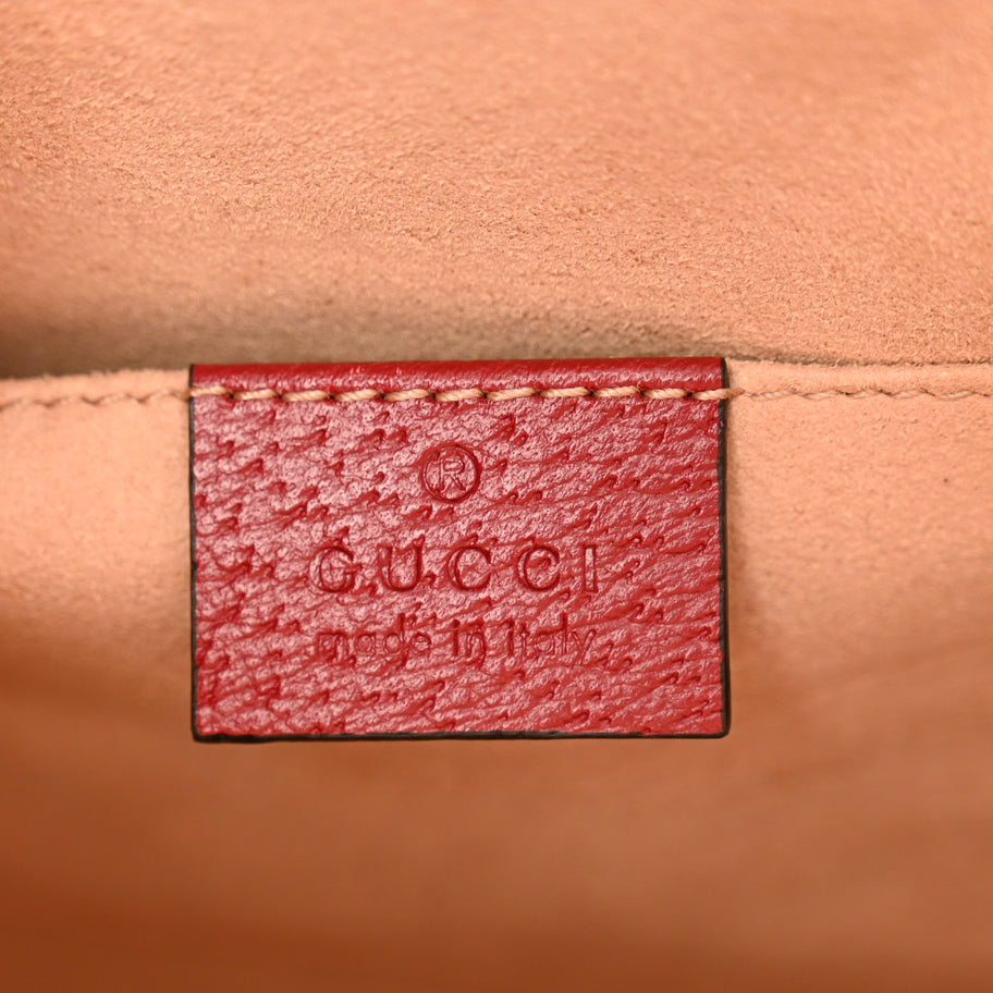 Gucci GG Supreme Monogram Flora Web Small Ophidia Tote Bag Red Image 6