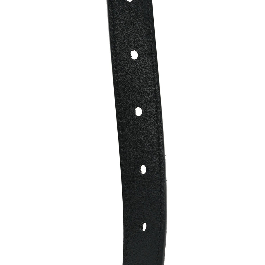 Saint Laurent Suede Calfskin Monogram Square Buckle Belt 85 34 Black Image 5