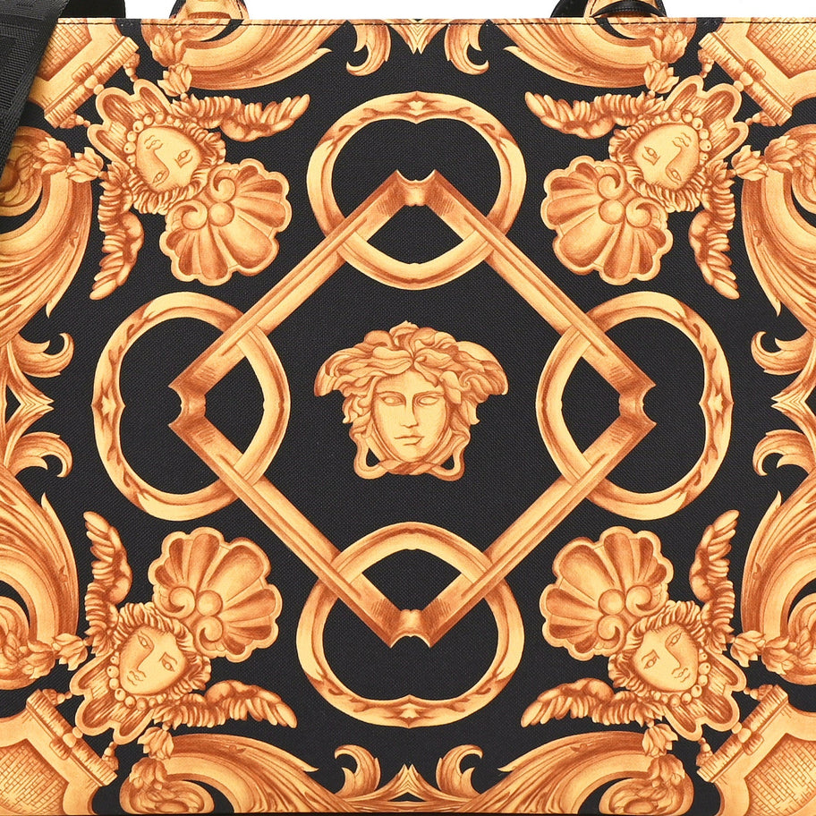 Versace Canvas Baroque Print Medusa Large Tote Black Image 7