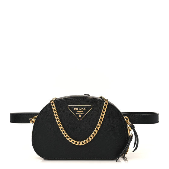 Prada Saffiano Lux Odette Belt Bag Black Image 1