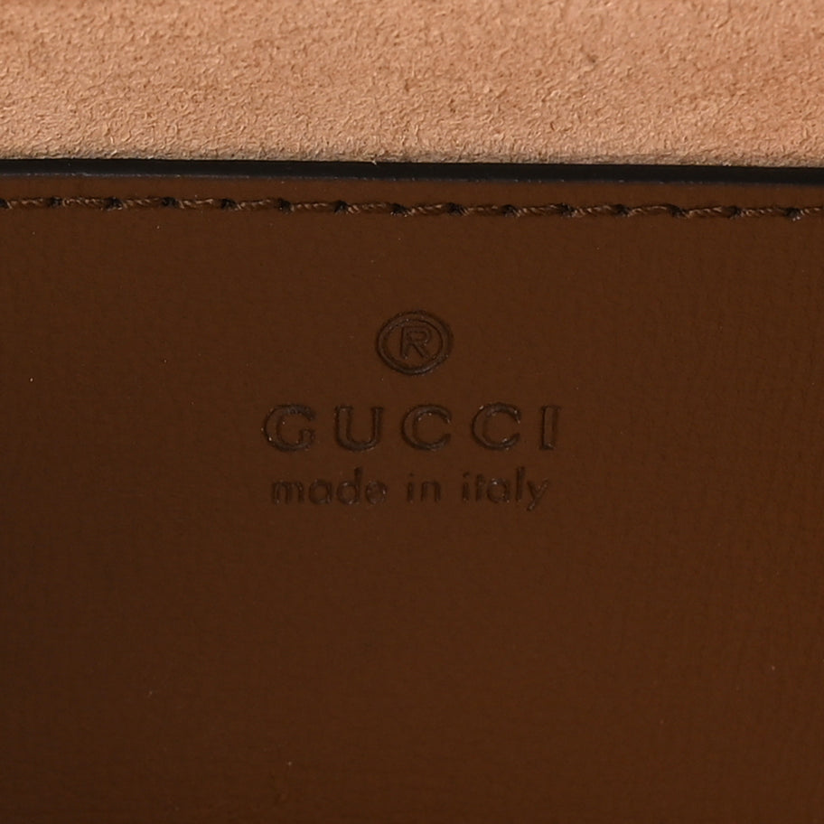 Gucci GG Supreme Monogram Azalea Calfskin Web Mini Horsebit 1955 Chain Shoulder Bag Beige Ebony Brown Sugar Image 6