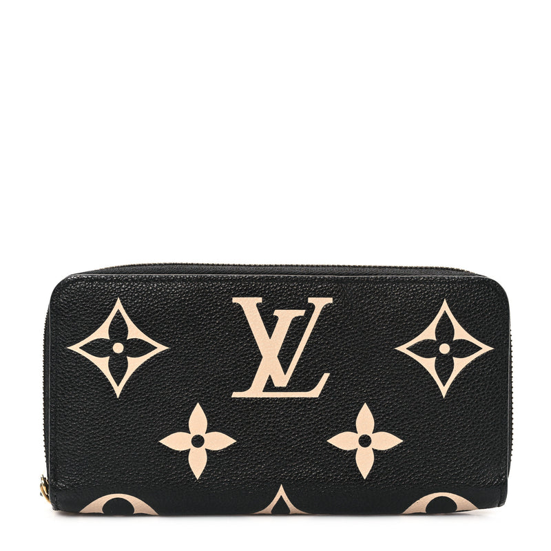  Louis Vuitton Empreinte Monogram Giant Zippy Wallet Black Beige