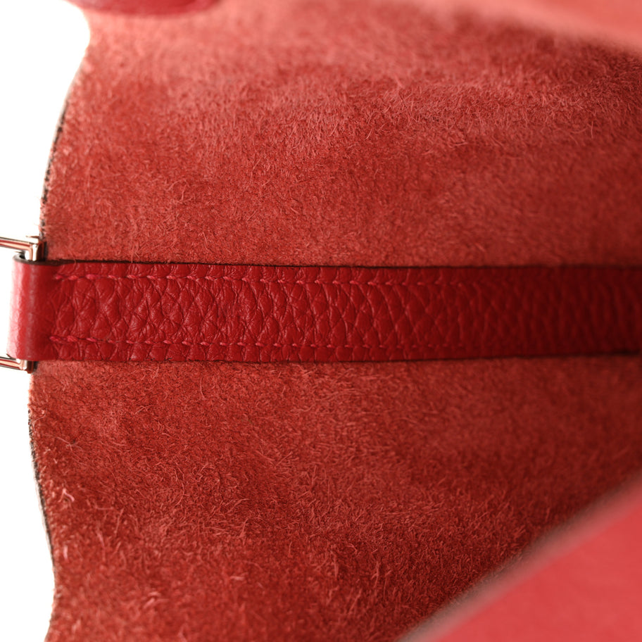 Hermes Taurillon Clemence Picotin Lock 18 PM Rouge Casaque Image 7