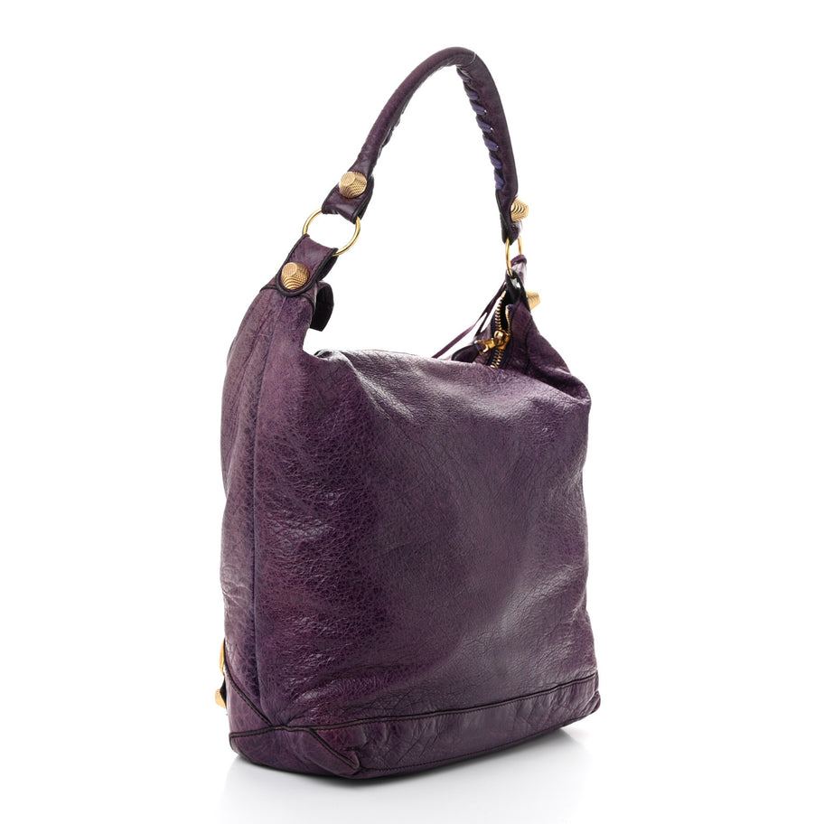 Balenciaga Agneau Giant 21 Gold Hardware Day Hobo Raisin Image 4