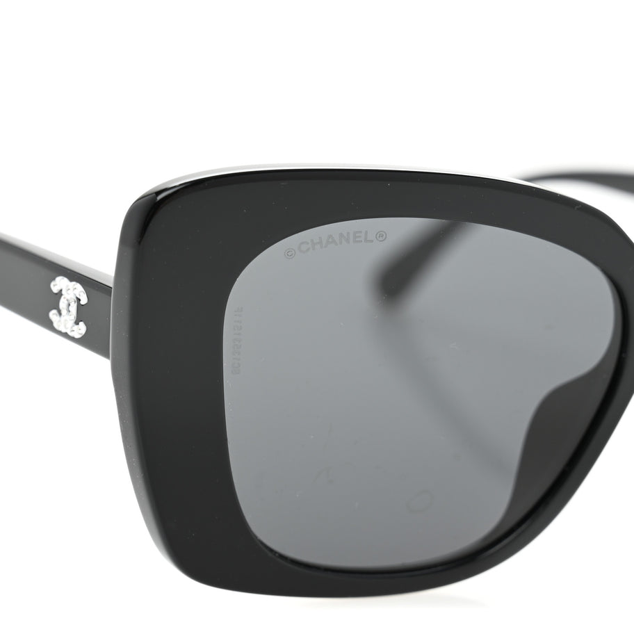 Chanel Acetate Strass Square Sunglasses 5422-B-A Black White Image 6