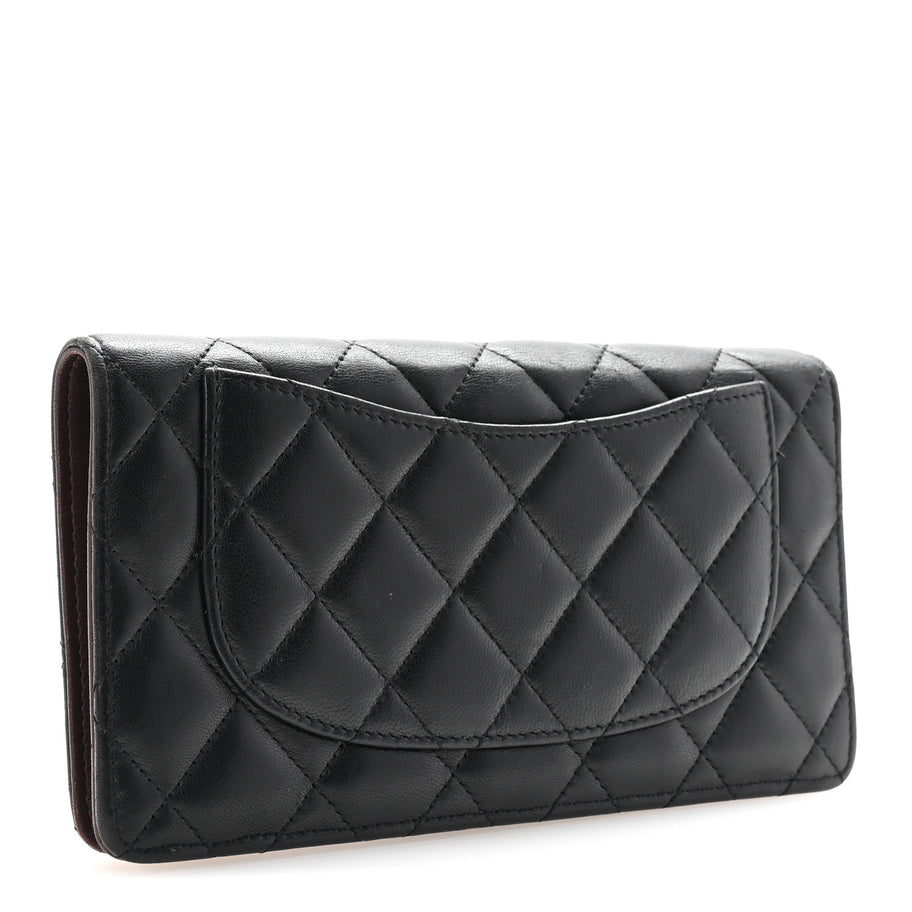 Chanel Lambskin Quilted Yen Wallet Black Image 3
