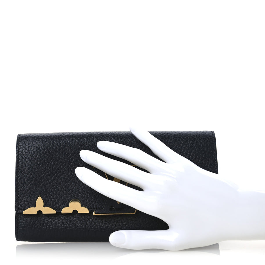 Louis Vuitton Taurillon Embellished Capucines Long Wallet Black Image 2