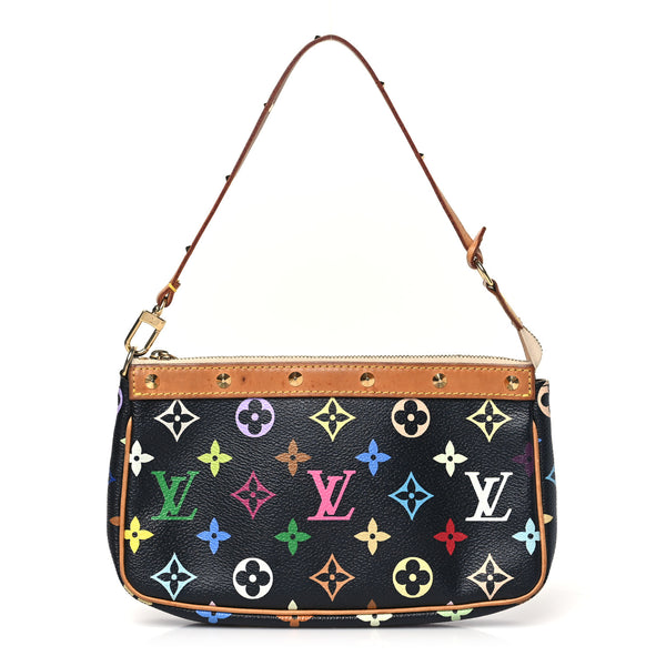 Louis Vuitton Monogram Multicolor Pochette Accessories Black