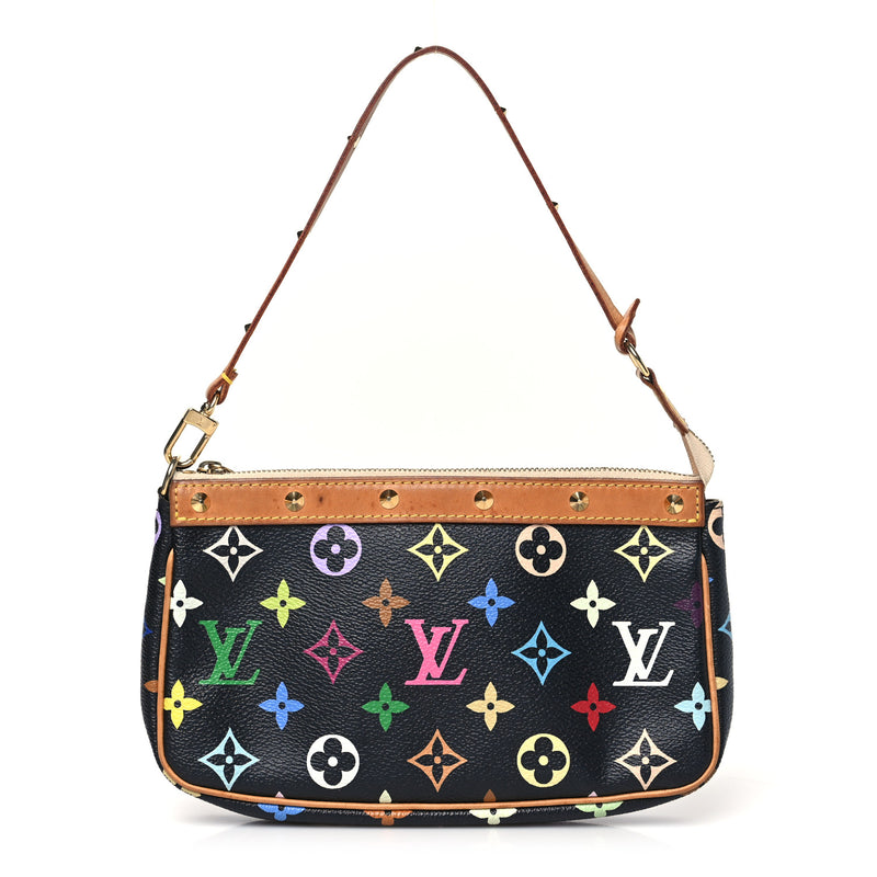  Louis Vuitton Monogram Multicolor Pochette Accessories Black