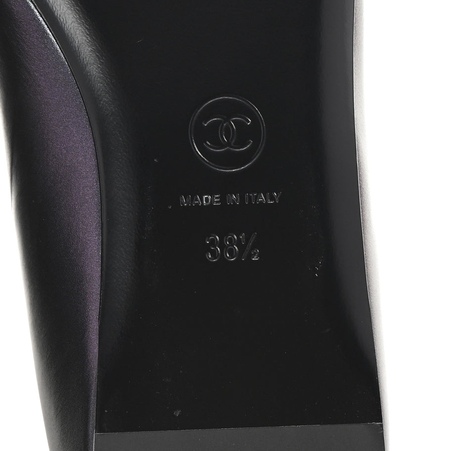 Chanel Lambskin Grosgrain Pearl Mary Jane Flats 38.5 Black Image 7