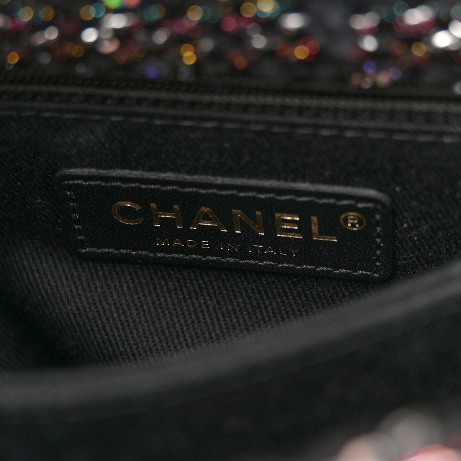 Chanel Tweed Sequin Mini Coco Handle Flap Black Image 6