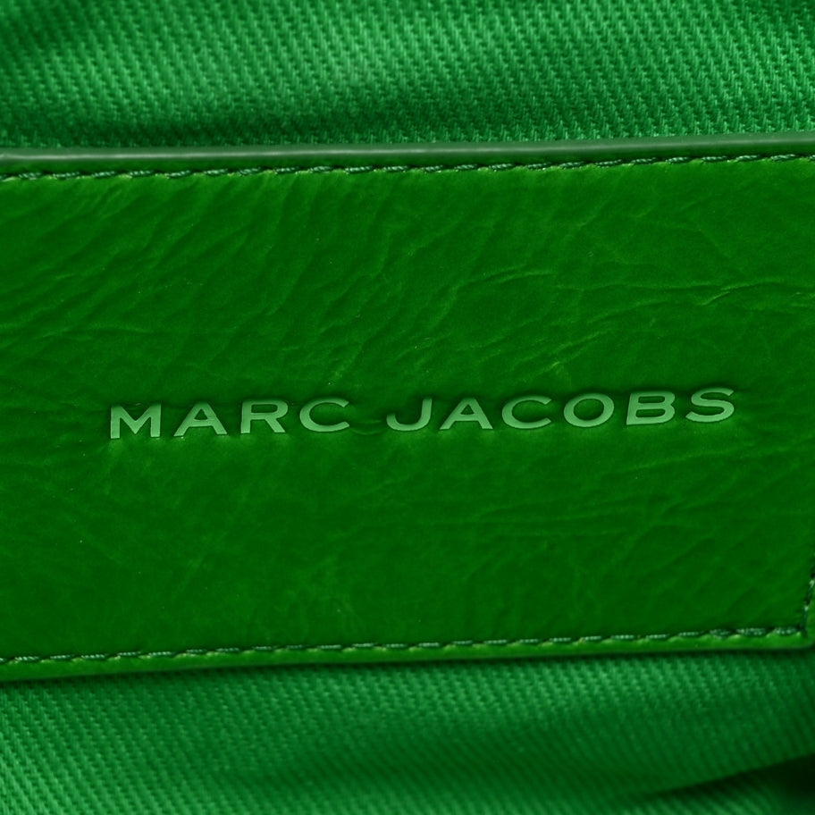 Marc Jacobs Shiny Crinkled Calfskin Medium The Tote Bag Green Glow Image 6
