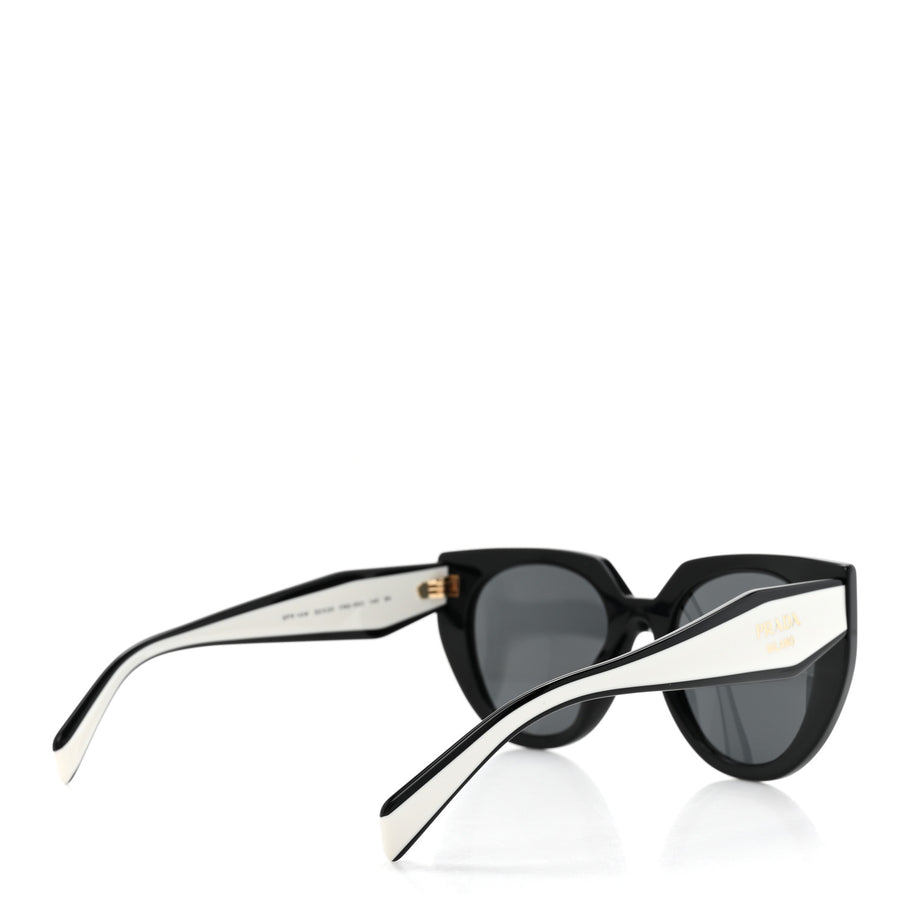 Prada Acetate Sunglasses SPR 14W Black White Image 4