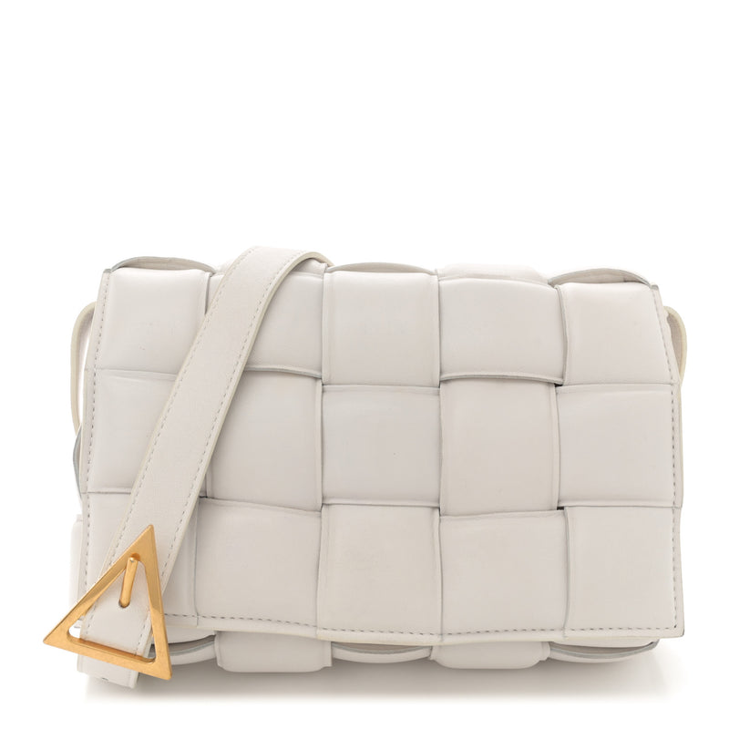  Bottega Veneta Nappa Maxi Intreccio Padded Cassette Crossbody Bag Chalk