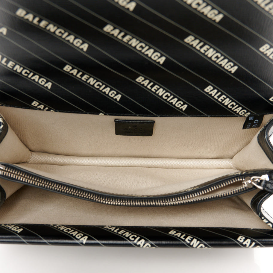 Gucci X Calfskin Logo Print Small Dionysus Shoulder Bag Black Image 5